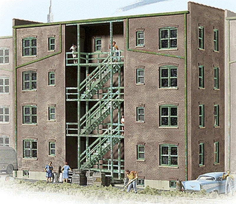 Walthers Cornerstone Series N Scales Background Building - Kit Parkview Terrace Tuscan w/Dark Green Trim 4-5/8 x 3-1/2 x 1-3/8"" - Image 1